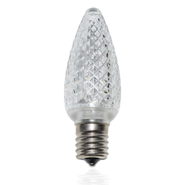 C9 LED Faceted Bulb, cool white, base size E14 cool white LED systems