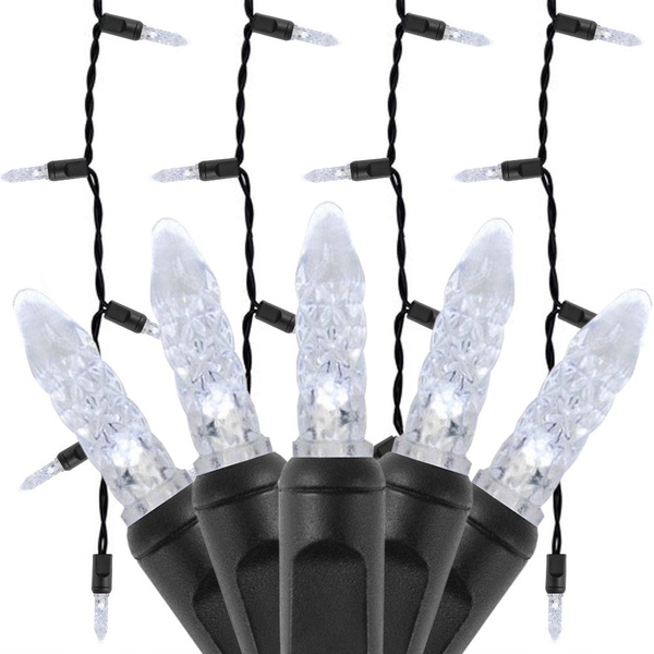 70 LED Icicle Lights, waterproof IP67, cool white, black wire cool
