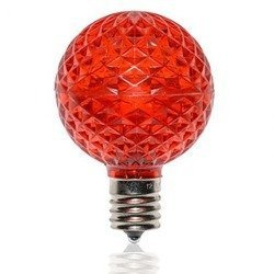 G50 LED Faceted Bulb, red, base size E14