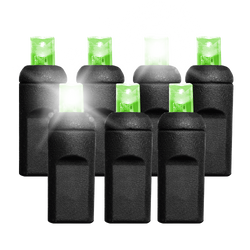 50 LED string lights, waterproof IP67, 5MM, lime green FLASH, black wire