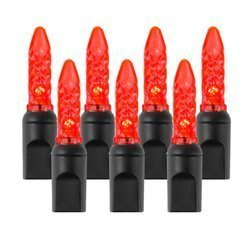 50 LED String Lights M5, LED, red, waterproof IP67, black wire