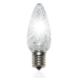 C9 LED Faceted Bulb, twinkle, cool white, base size E14