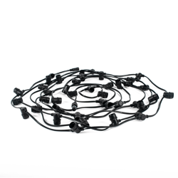 Empty E14 sockets, length 20m, 80 sockets, IP44, E14, black