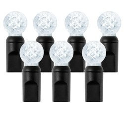 50 LED String Lights, waterproof IP67, G12, cool white, black wire