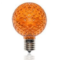 G50 LED Faceted Bulb, amber, base size E14