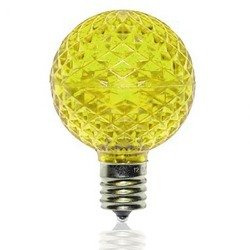 G50 LED Faceted Bulb, yellow, base size E14