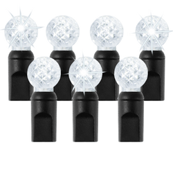 50 LED String Lights, waterproof IP67, G12, cool white TWINKLE, black wire