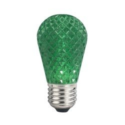 LED Light Bulb S14 Faceted, green, base size E27