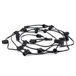 Empty E14 sockets, length 5m, 20 sockets, IP44, E14, black, EC1