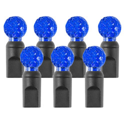 50 LED String Lights, waterproof IP67, G12, blue, black wire