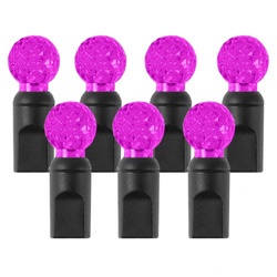 50 LED String Lights, waterproof IP67, G12, pink, black wire