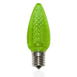 C9 LED Faceted Bulb, lime green, base size E14
