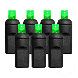 50 LED string lights, waterproof IP67, 5MM, green, black wire