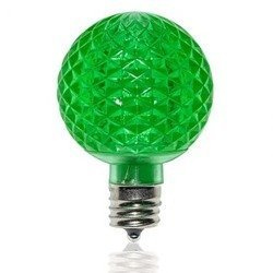 G50 LED Faceted Bulb, green, base size E14