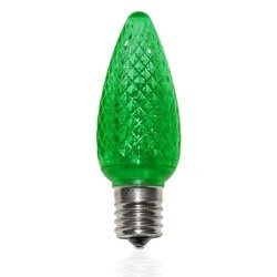 C9 LED Faceted Bulb, green, base size E14