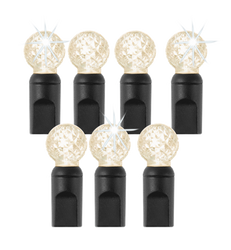 50 LED String Lights, waterproof IP67, G12, warm white TWINKLE, black wire