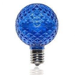 G50 LED Faceted Bulb, blue, base size E14