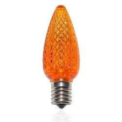 Żarówka LED, IP65, bursztynowa, model C9, trzonek E14, fasetowana