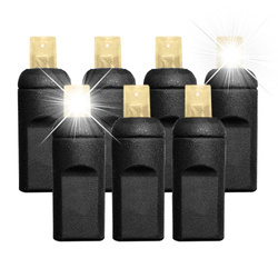 50 LED string lights, waterproof IP67, 5MM, warm white STROBE, black wire